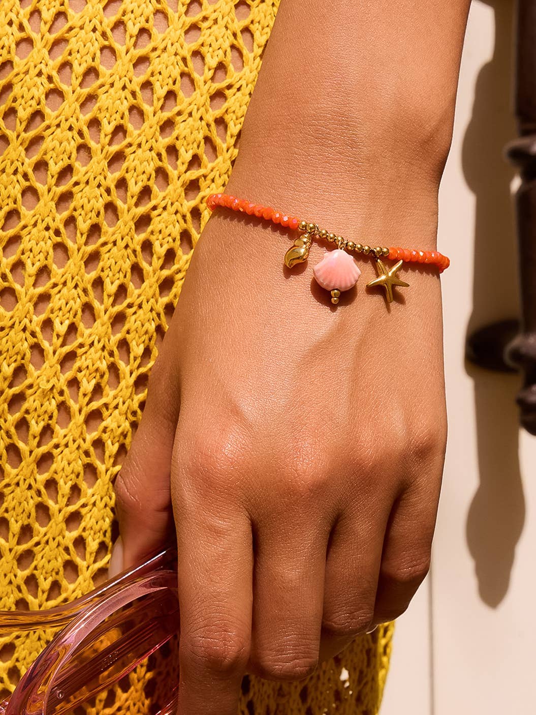 Image of Fawn 18K Gold Non-Tarnish Shells and Star Beaded Bracelet